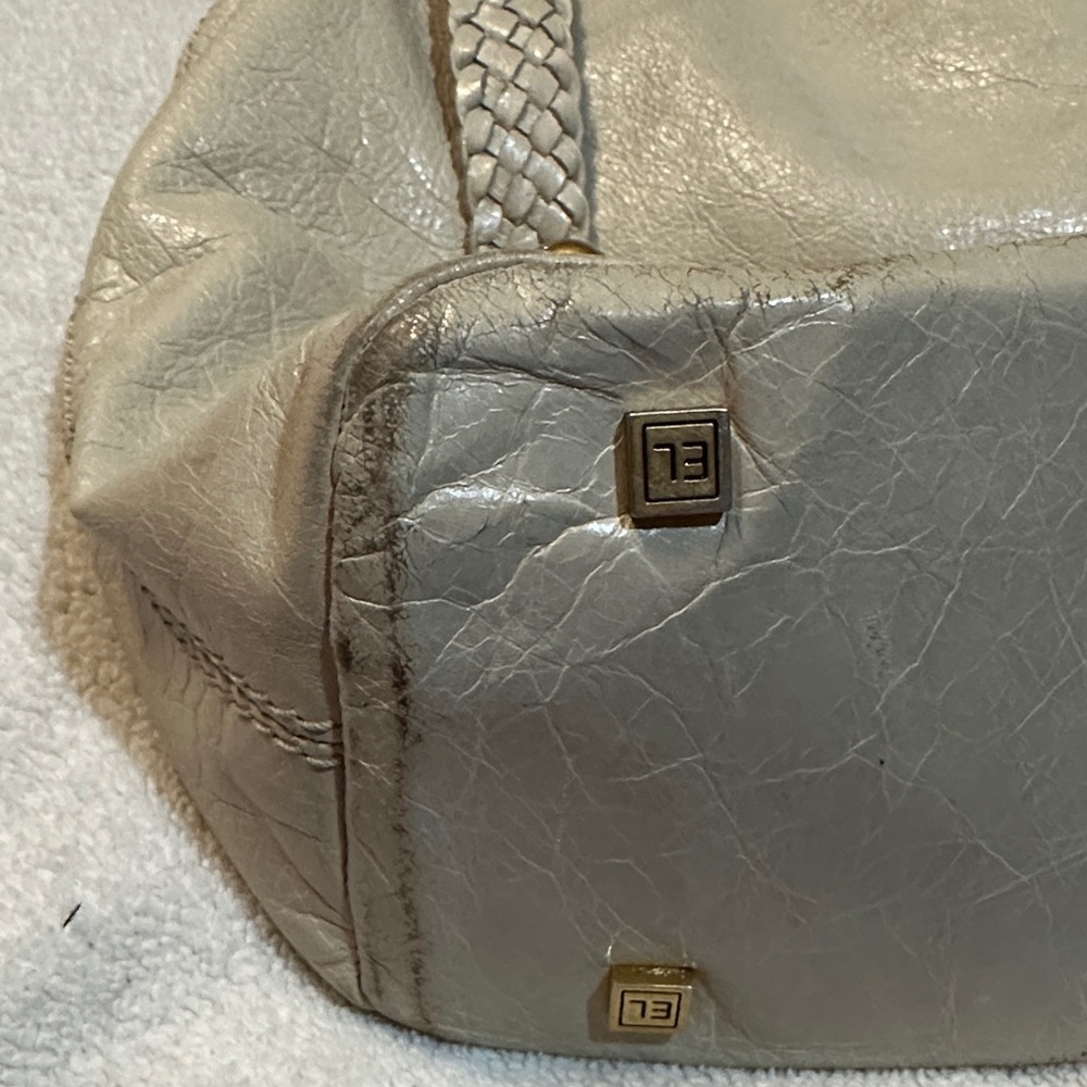 Elliott Lucca Cream Shoulder Bag with Gold Accents - Picture 4 of 6